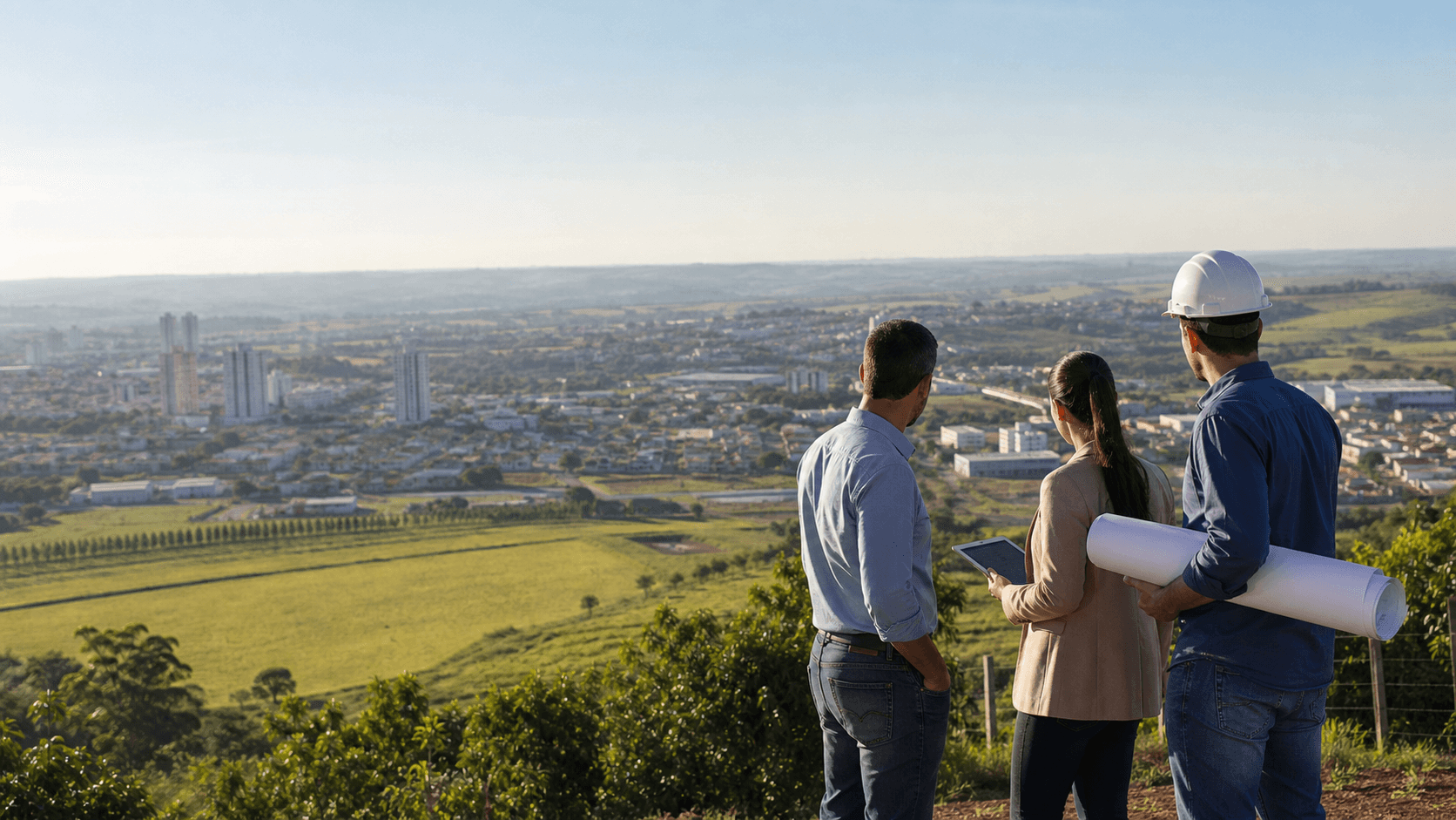 Profissionais técnicos observam Mogi Mirim e a paisagem da Baixa Mogiana